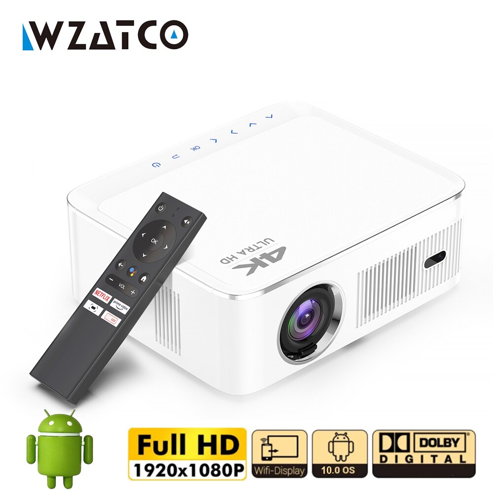 WZATCO P5 ڵ  Ǯ HD 4K 1920x1080P Ʈ ȵ̵ 10.0,  LED , Ȩ þ ó׸, Ʈ 1080P 